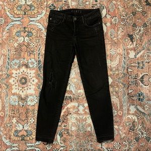 Zara black cropped skinny jeans